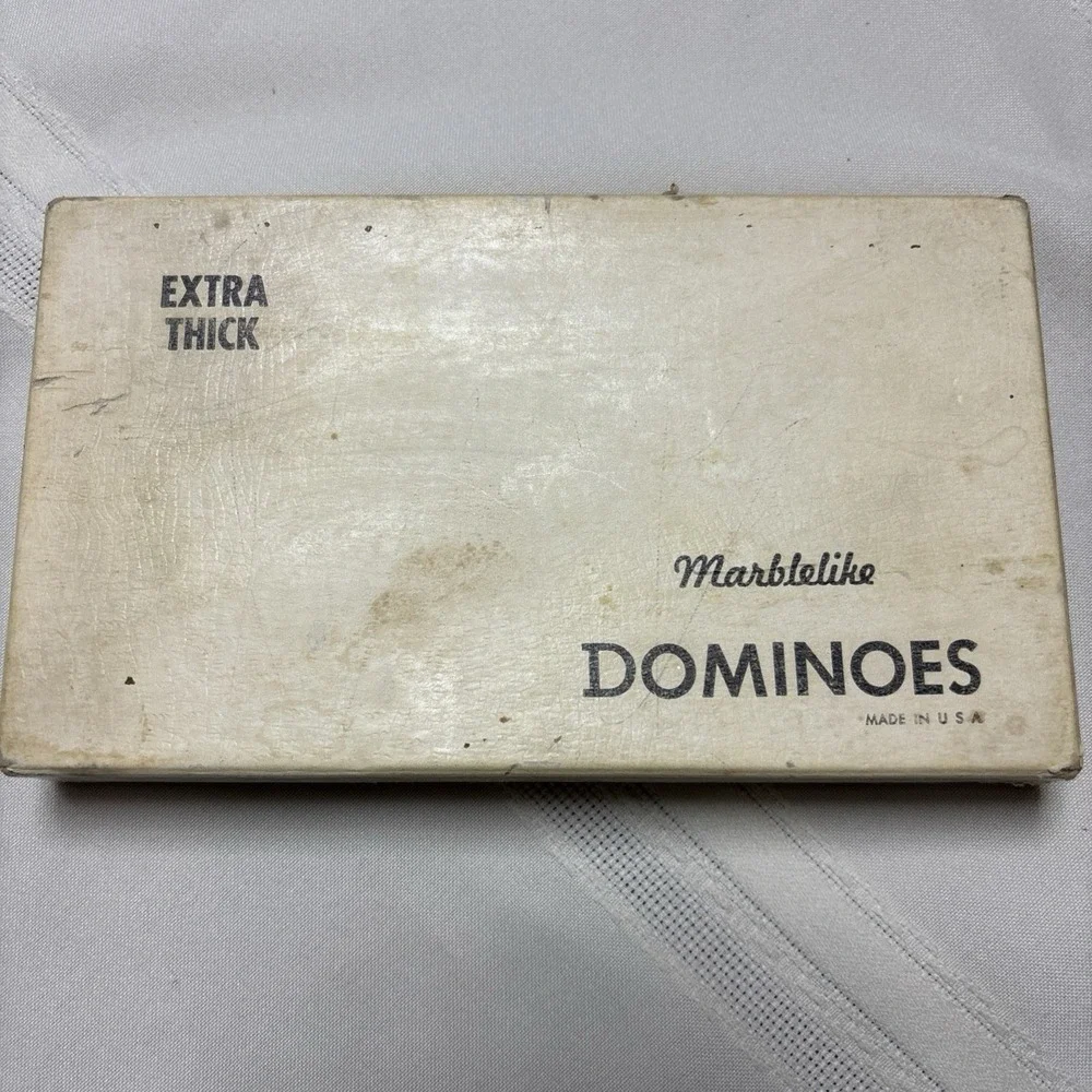 Puremco Marblelike Vintage Dominoes #716 Ivory Extra Thick Dominoes Complete Set
